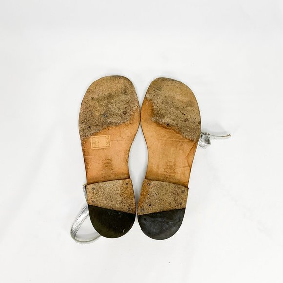 MANOLO BLAHNIK Silver Strap Leather Sandals - Picture 7 of 7